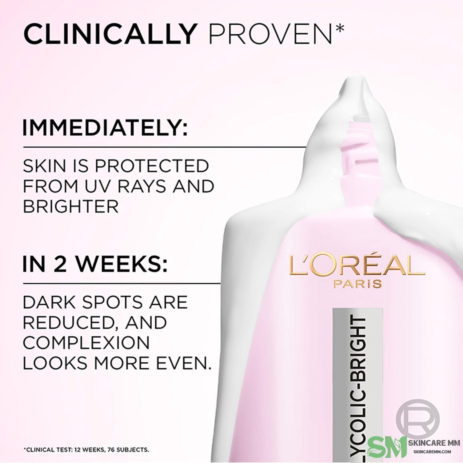L'oreal Paris Glycolic-Bright Anti-Dark Spot Daily UV Fluid SPF50+ PA++++ 50ml