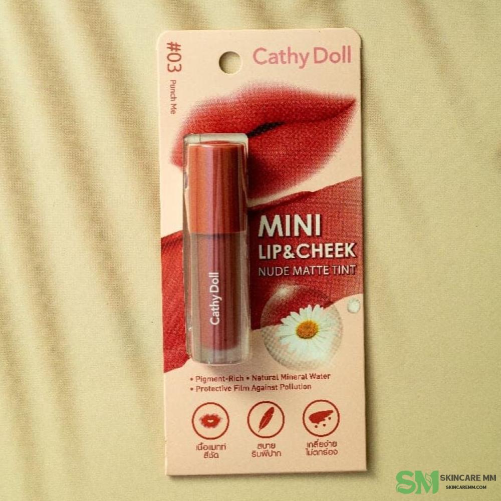 CATHY DOLL 03 Punch Me MINI LIP & CHEEK NUDE MATTE TINT
